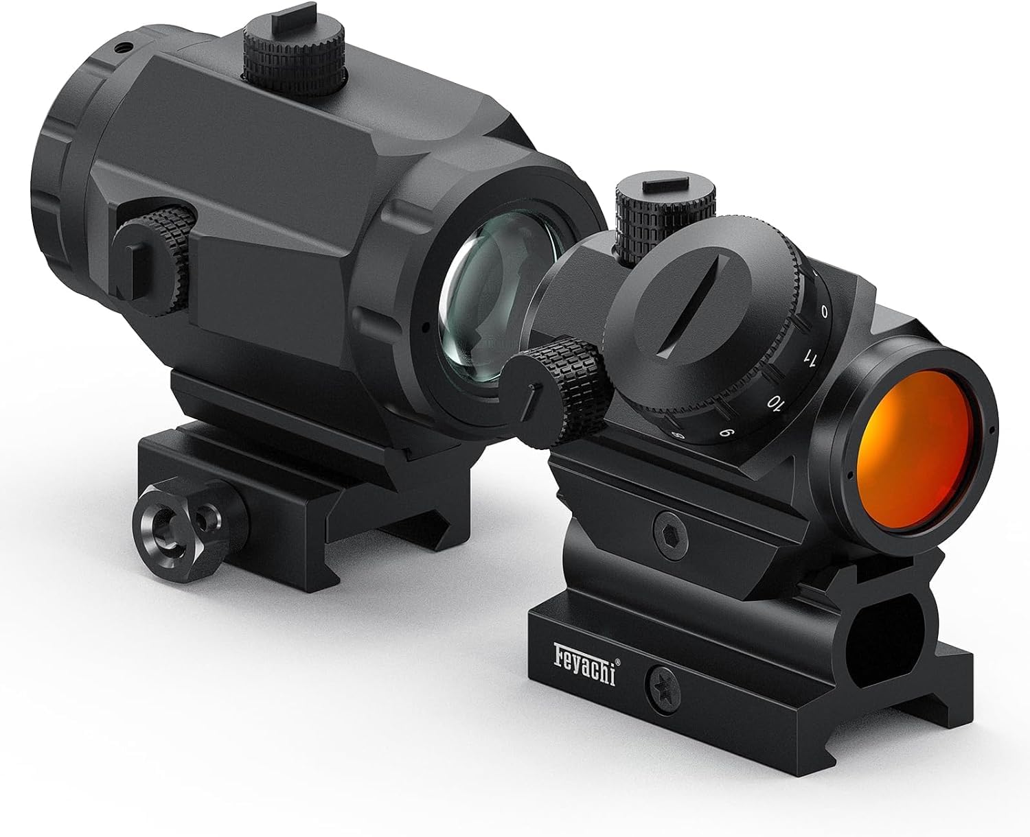 Feyachi RDS-23 Red Dot Sight with M40 3X Magnifier Combo Kit, 1x22mm Red Dot Sight & Magnifier Built-in Flip Mount Combo, Absolute Co-Witness