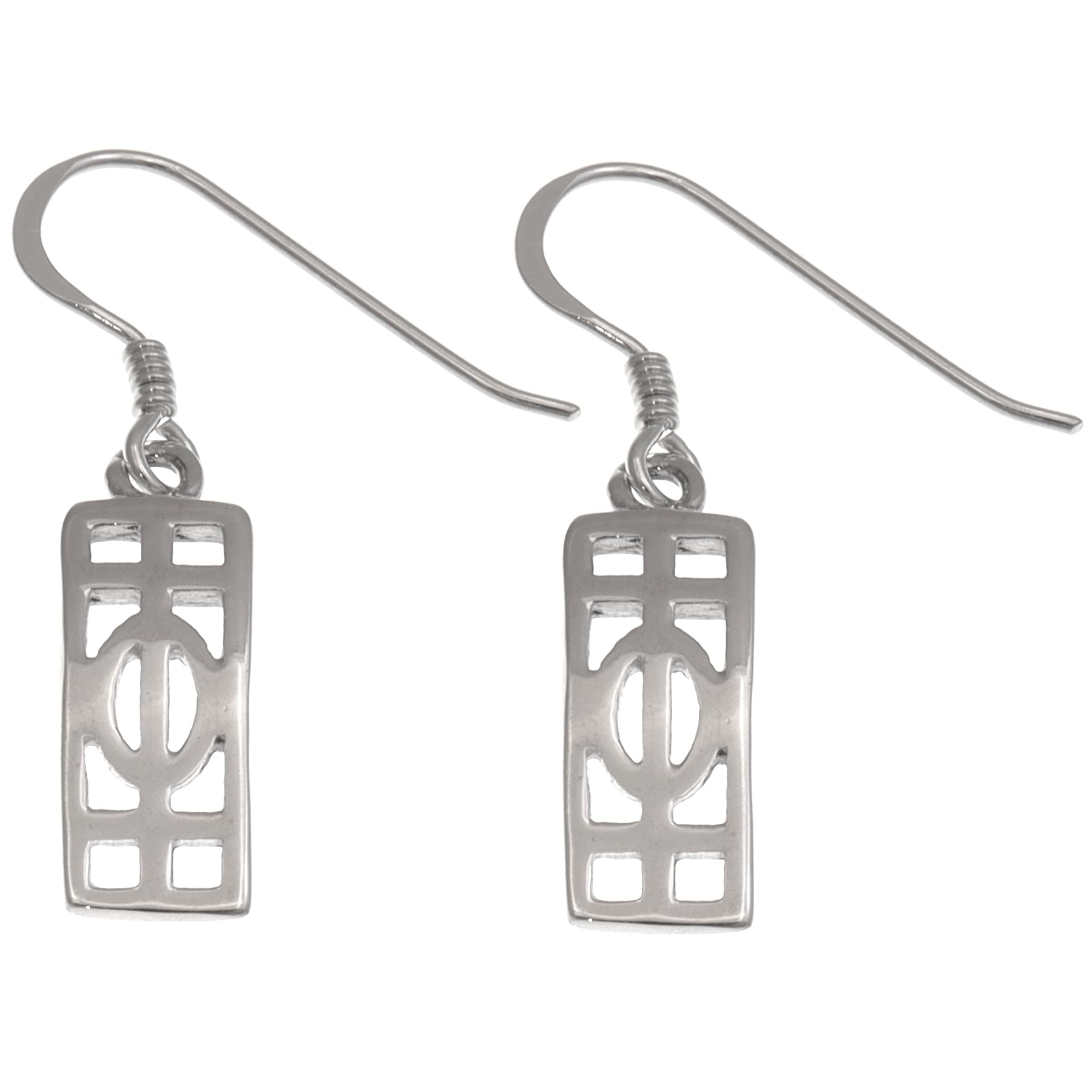 Alexander Castle Charles Rennie Mackintosh 925 Sterling Silver Earrings for Women - Drop Earrings with Jewellery Gift Box - 17mm x 6mm