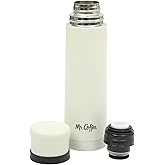 Mr. Coffee Silverleaf 23 oz Stainless Steel Thermal Bottle – Double Wall Vacuum Insulated Travel Mug with Leak-Proof Lid, White – Hot & Cold Beverage Flask for Work, Commute, or Camping
