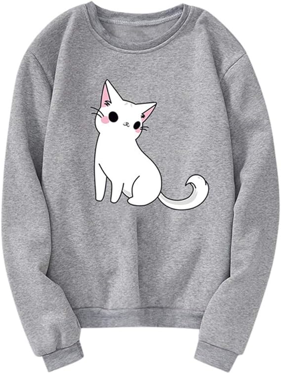 Amazon レディース パーカー Racazing 猫柄 Tシャツ ジャージ プルオーバー トップス 日系 長袖 ジャージ レディースファッション 冬 トップス 女性用 トップス 秋冬 通勤 トレーナー パーカー 通販