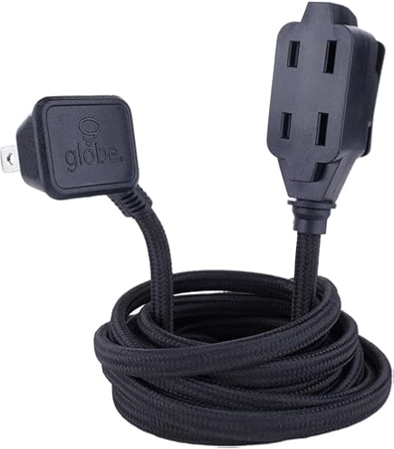 Stanley 33089 Grounded Outdoor Extension Power Cord, 8-Feet, Black