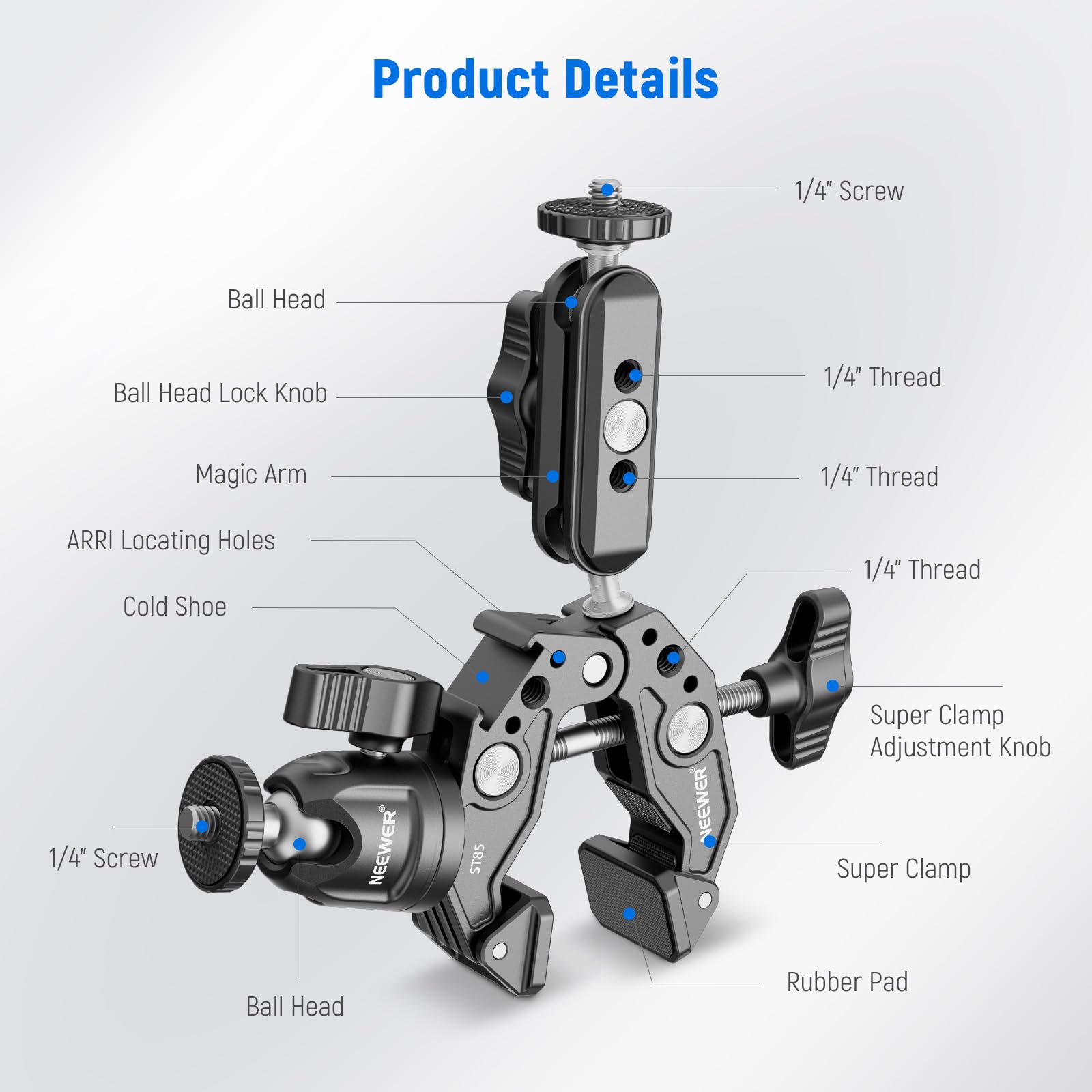 NEEWER Super Clamp with 3