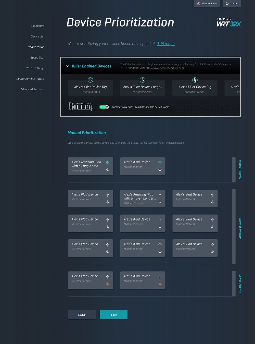 Linksys WRT Gaming WiFi Router Optimized for Xbox, Killer