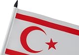 AZ FLAG Northern Cyprus Table Flag 5x8 in 21x14 cm with Pole & Base view 4