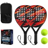 RORLAND Carbon Fiber Padel Racket Set of 2,Beginners Friendly | EVA Foam Core, Paddle Tennis Racquet for Juniors, Adult Men and Women