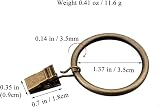 Coideal Bronze Curtain Rings with Clips Set of 30, 3.5 cm Inner Dia Fits Up To view 2