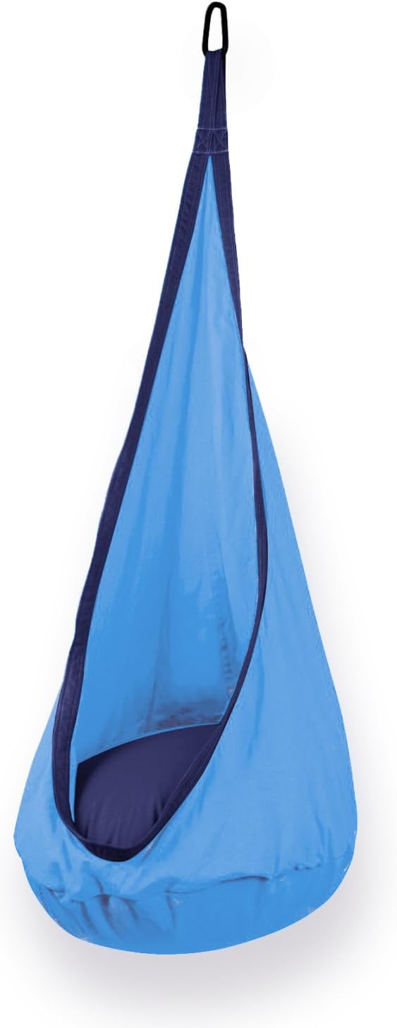 SAMAY Kids Hanging Hammock Pod Swing Chair Complete Set, Light Blue, One Size