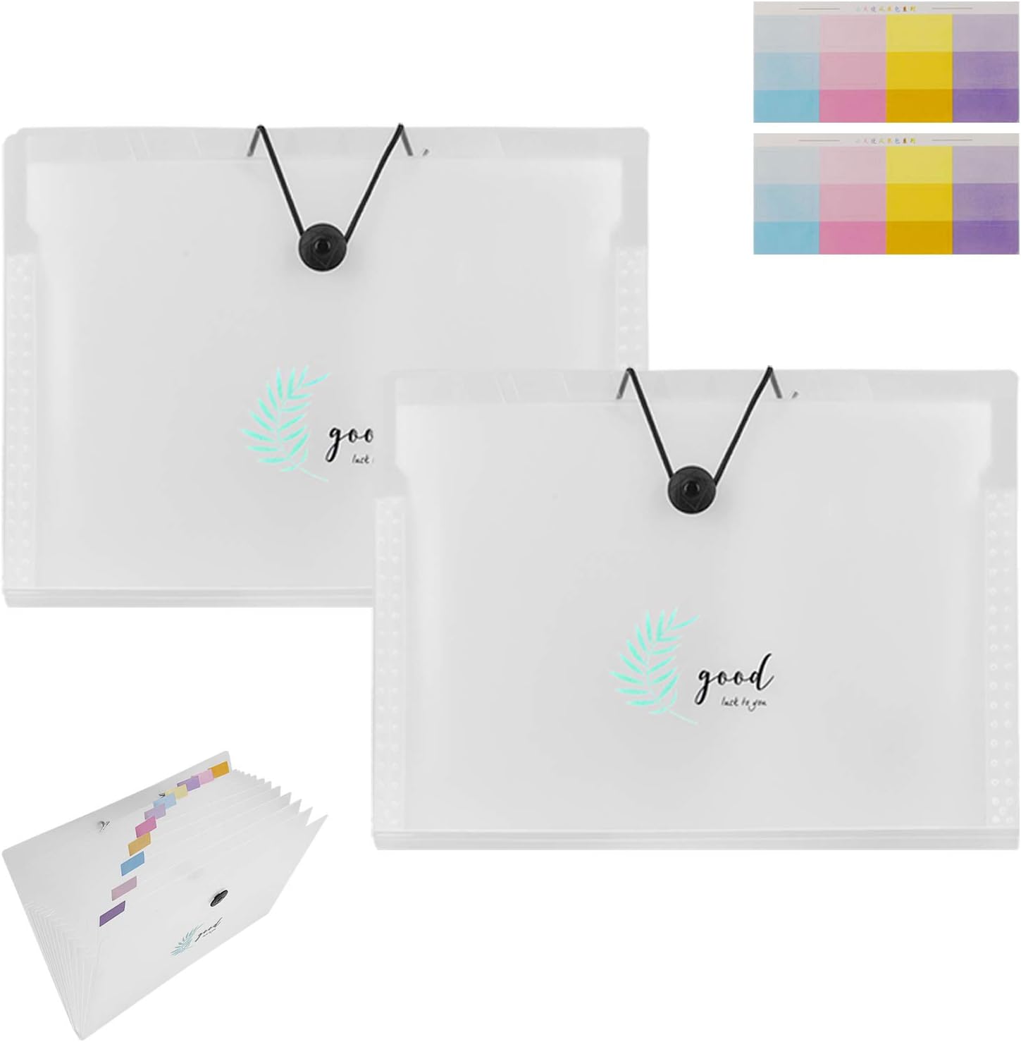 MerryNine Expanding File Folder, 2 Pack A4 Letter Size Accordion ...