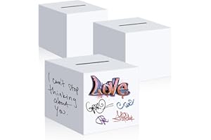 ZZHXKJHKY 3 Pack 10" Raffle Boxes Elegant Large White Cardboard Box 10 x 10 x 10 Inch Donation Box Multipurpose Large Event Raffle, Donation, Wedding, Funeral, Birthday Favor Boxes for DIY Customization (3)