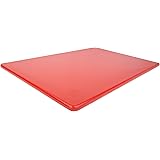 Thirteen Chefs Cutting Boards for Kitchen - 18 x 12 x .5" Red Color Coded Plastic Cutting Board with Non Slip Surface - Dishw