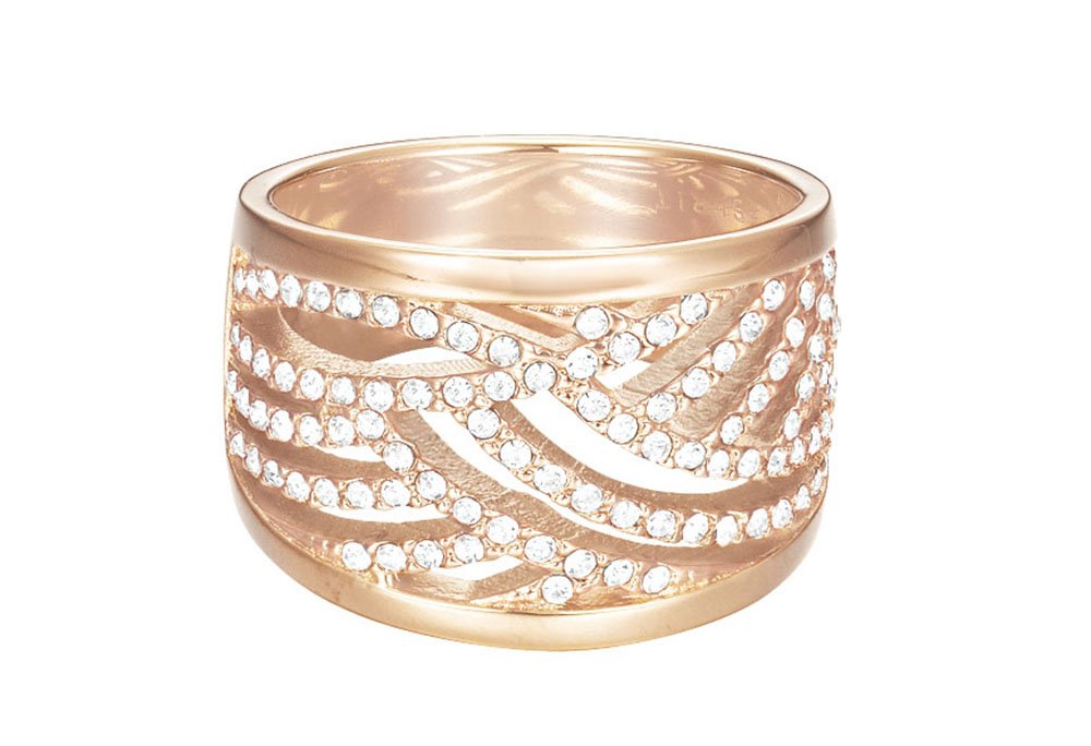 ESPRIT Women's Ring Partially JW50236 Rose White Glass – ESRG02688 °C