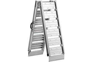 KOLOTOOL Motorcycle Loading Ramp for Truck, Aluminum Folding Ramps, 440 lbs Capacity, Lightweight Portable Motorcycle ramps for Pickup Trucks, 6 FT Used for Loading ATV, Lawn Mowers 72" L x 10" W Silver