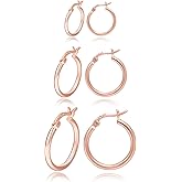 PABBEU Gold Hoop Earrings for Women Sterling Silver Post Small Gold Hoop Earrings 14k Real Gold Tiny Hypoallergenic Small Hoop Earrings Set for Women Men 13/15 /20mm
