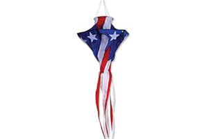 Premier Kites Patriotic Star Twister Wind Spinner | American Flag Windsock Spinner for Patriotic Outdoor Decorations | Hanging Wind Spinners for Your Home and A Great Camper Windsock, 42 Inches