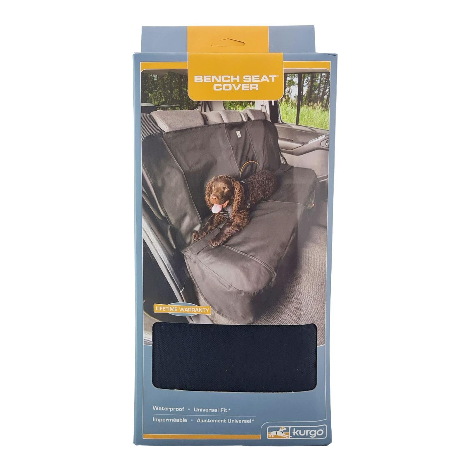 Photo 1 of Kurgo Rover Bench Dog Seat Cover, Car Bench Seat Covers for Pets, Dog Back Seat Cover Protector, Water Resistant, Contains Seat Anchors, Scratch Proof, 55" Wide