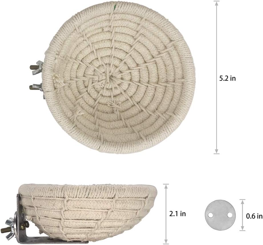 LIMIO Bird Nest Handmade Cotton Rope Parakeet Breeding Nest, Winter Warm Bird Breeding Hut Nest Bed, Small Parrot Cage Hatching Nest : Pet Supplies