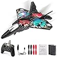 RC Plane Drone Helicopter Quadcopter, RTF 2.4GHz 6-axis Gyro Remote Control Airplane RC Jet Fighter with 3D Flip, Gravity Sensing, Spray Stunts Easy to Fly RC Glider Toys for Adult Kids (Grey)