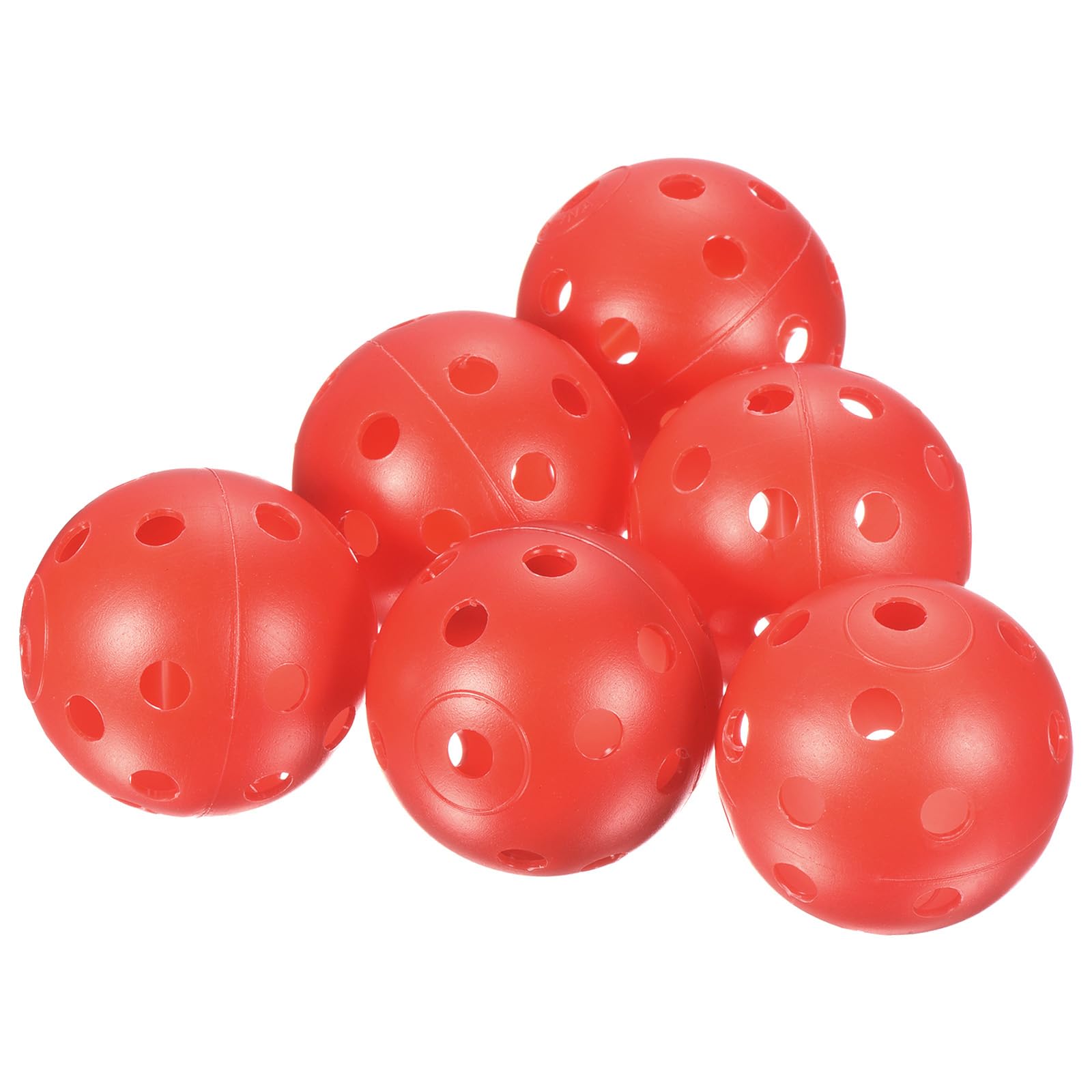 PATIKIL Golf Practice Balls, 8 Pack 42mm Limited Flight Plastic Golf Training Balls Hollow Air Flow Golf Balls for Driving Range Swing Practice Pet Play, Red