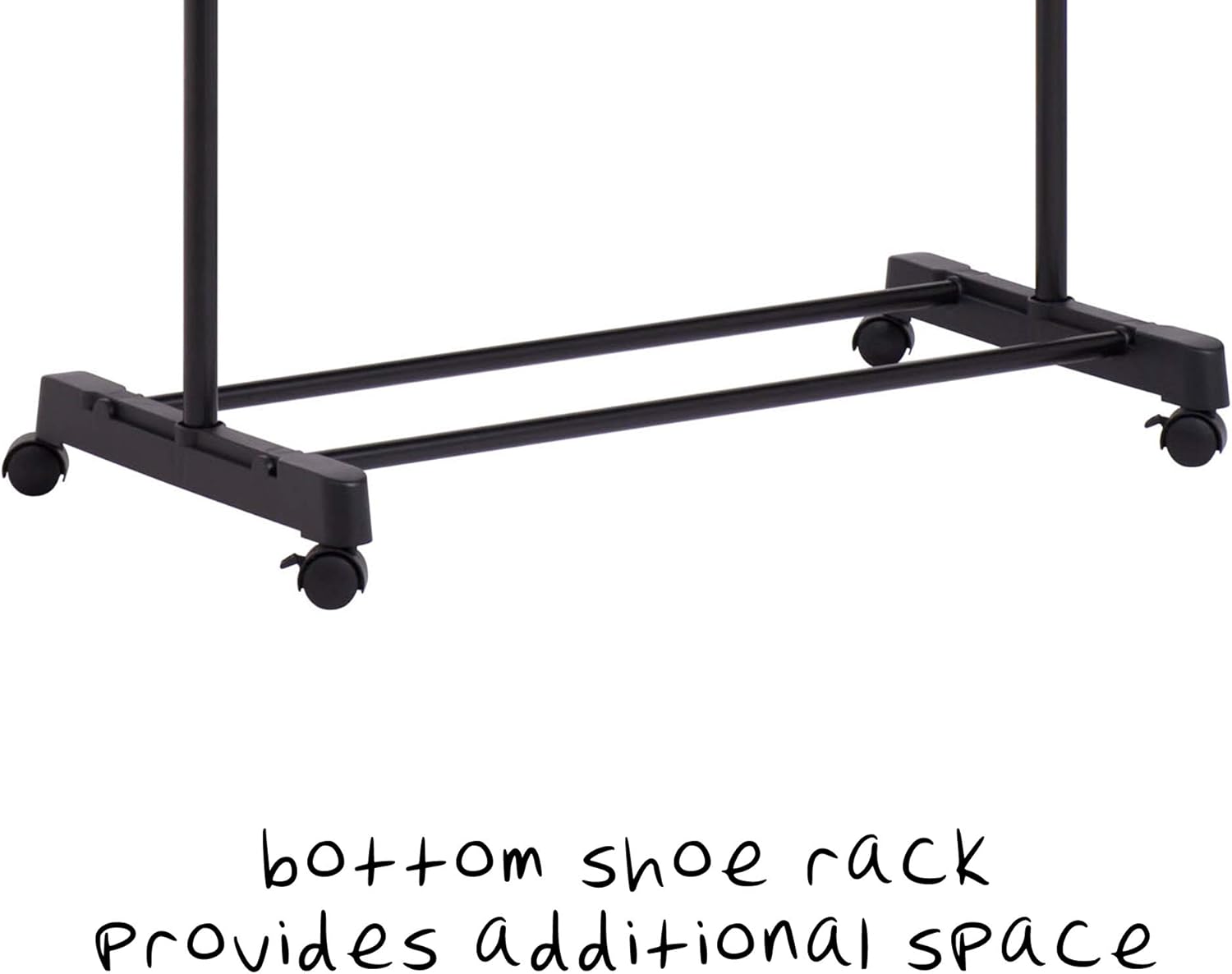 Honey-Can-Do Height-Adjustable Rolling Garment Rack with Shoe Shelf: Home & Kitchen
