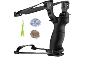 DADONFANG Laser Slingshot Set - Wrist Slingshots for Adults with 200 Ammo and Extra Sling Shot Bands, Suitable for Hunting, Shooting Practice and Fans of Wrist Slingshot