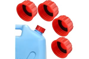 GTPARTES 4 PACK Gas Can Cap with Sealing Gasket Fit for 1 2 3 and 5 Gallon Cans Coarse Thickened Thread Multi-function Replacement Cover Leakage Prevention Fuel Can Lids Convenient Installation Red