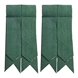 New Solid Plain Black, Royal Stewart Tartan Many More Kilt Flashes Multi Colors (Dark Green)