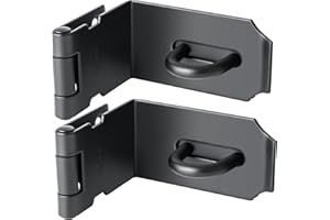 Sayayo Door Hasp Latch Lock 5 Inch Right Angle Padlock Clasp Hasp Lock, Safety Pocket Door Lock Bifold Door Latch Lock, SUS30