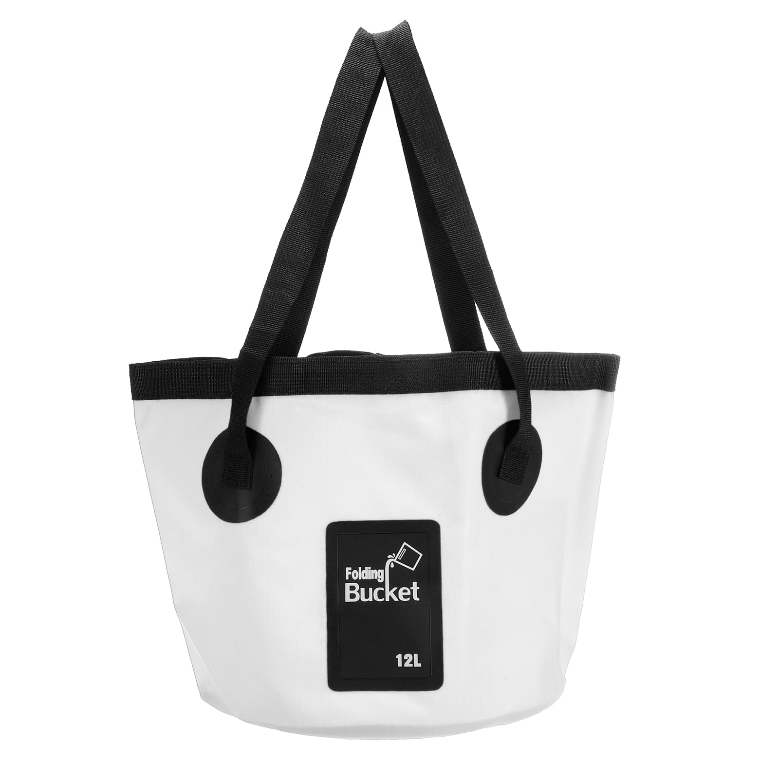 PATIKIL 3.2 Gallon 12L Collapsible Bucket, Travel Portable Water Storage Container Folding Foot Wash Basin for Outdoor Travel Camping Fishing, White