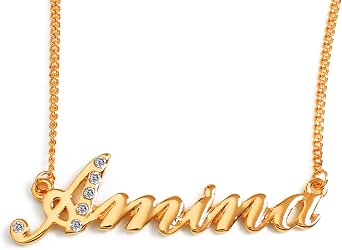 Amina Name Necklace 18K Gold Plated 
