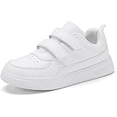 DSWED Unisex-Child Leather Lightweight Breathable Knit Athletic Running Sneakers for Kids Shoes for Boys Girls