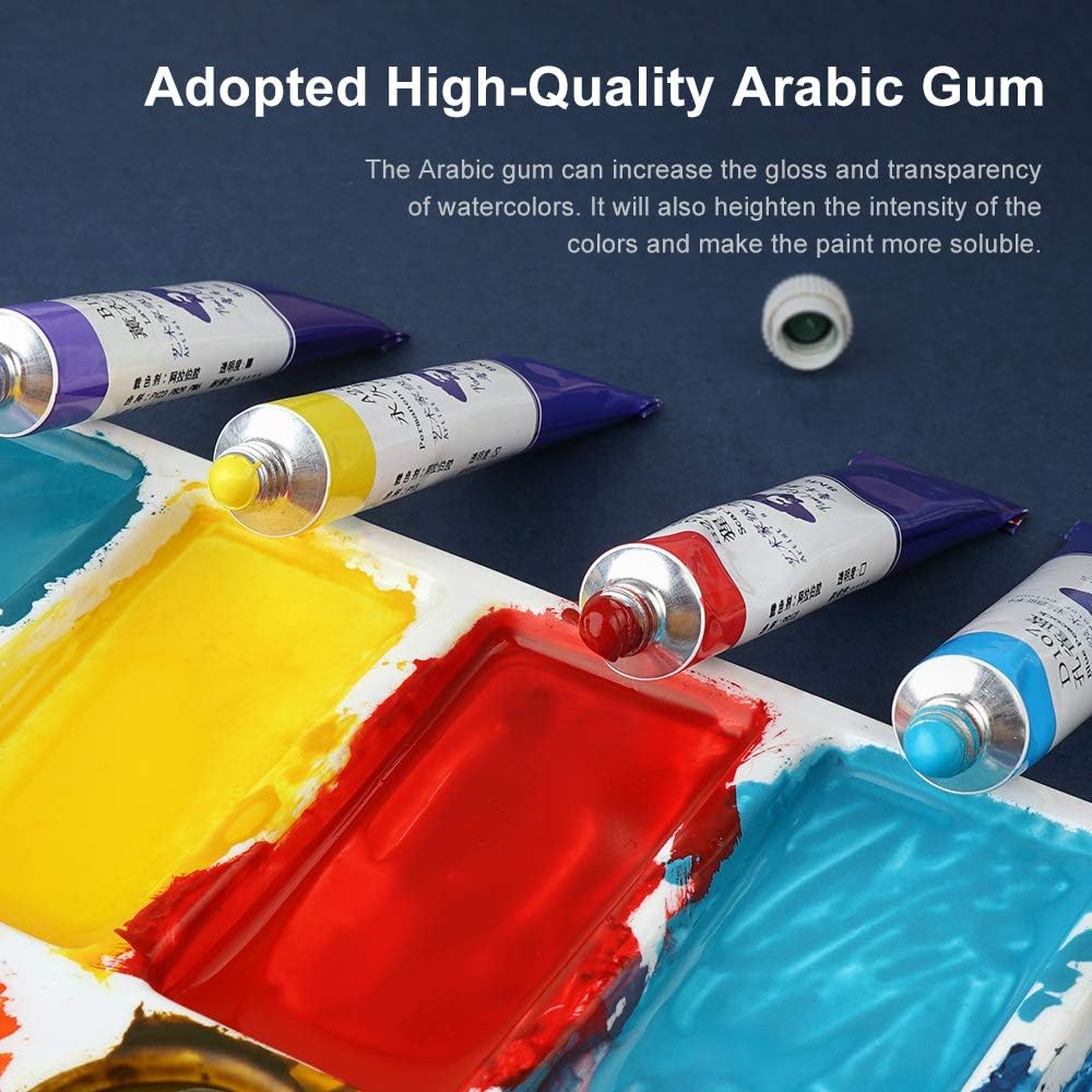 Amazon Co Jp Paul Rubens 水彩絵具セット ポリチューブ入り 8ml X 24色チューブ プラスチックパレット付き 画材 イラスト Diy 塗り絵 クラフト 画材 初心者 専門家 愛好家 学生向け 青い ホビー 通販