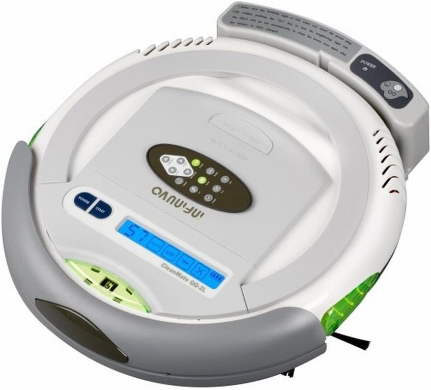 Infinuvo CleanMate QQ-2 L Robotic Vacuum Cleaner with Home Charging Base & LCD Display - White