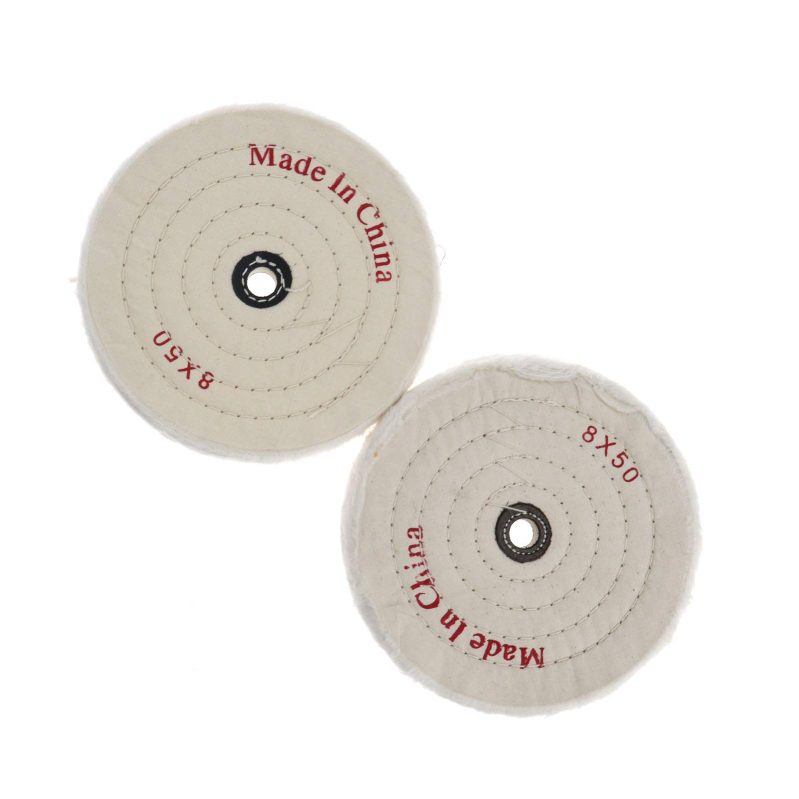 D2D 8inch 200mm Polishing Buffing Wheel Sanding Pads Cotton Cloth Polish Stitch Wire Wheels for Bench Grinders Pack of 2