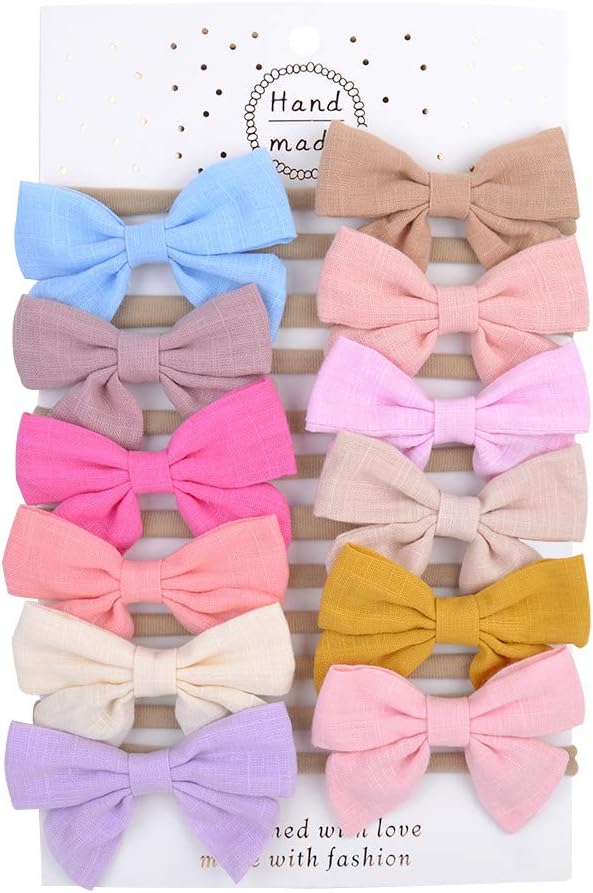 Baby Girl Headbands and Bows Knot Nylon Headwrap Hair bands for Newborn Toddler Children