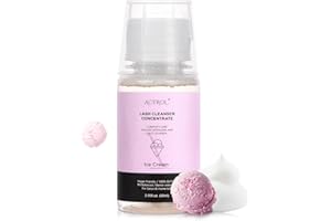 ACTROL Eyelash Cleanser Concentrate 60ml Ice Cream Professional Lash Shampoo Foaming Cleanser DIY Paraben & Sulfate Free Non-lrritating Wash for Extensions Lashes with Salon Home Care-Makes 6 Bottles