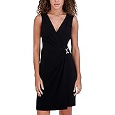 kensie Womens Sleeveless V-Neck Sheath Mini Dress