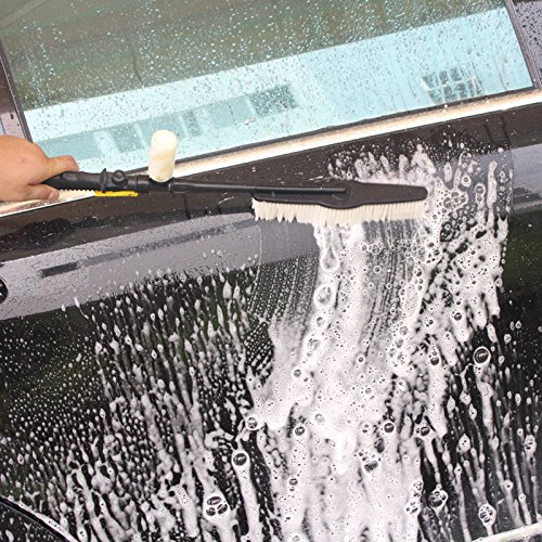 RZDEAL Car Wash Soft Brush + Fandle Switch + Foam Bottle, Multi-Purpose Car Towel Washing Machine Water Gun Accessories (White+Black) - Thumbnail 5