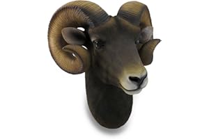 ZECKOS DWK Ram Head Bust Sculptural Wall Hanging