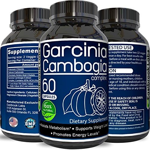 #1 Fast Garcinia Cambogia Weight Loss Supplements for Men &amp; Women - Carb Blocker - Natural Appetite Suppressant Pills - 95% HCA Extract Vitamins - High Quality Capsules Boost Energy Level