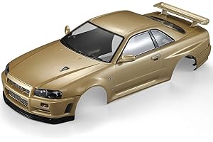 Goolsky Killerbody 48645 (R34) Finished Body Shell Frame for 1/10 Electric Touring RC Racing Car DIY (Gold)