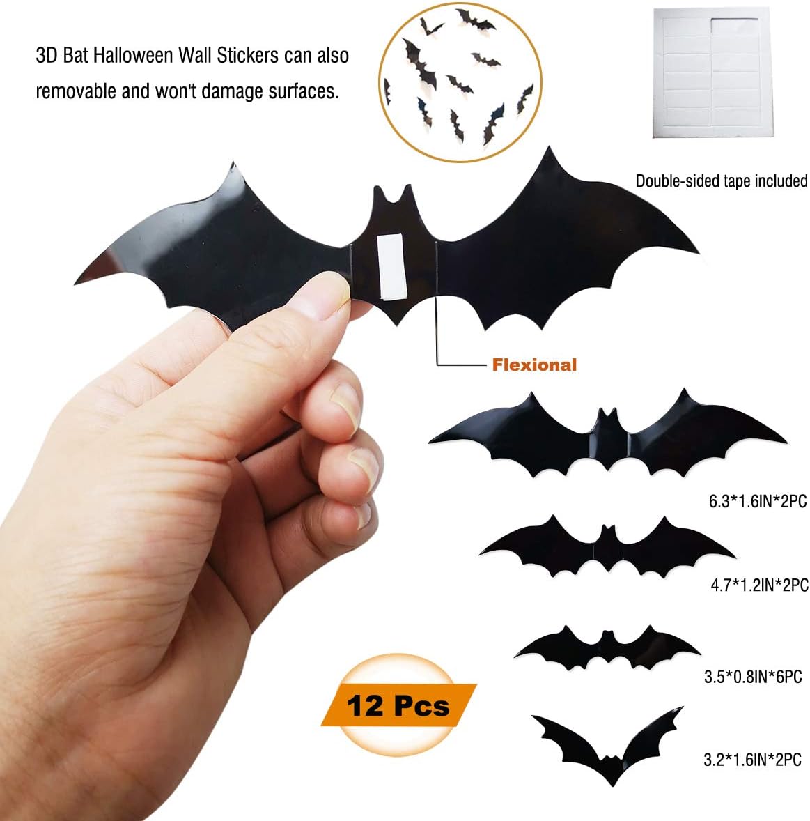 Halloween Balloons Garland Kit - 92 Pack Latex Balloons BOO Foil Confetti Balloon 3D PVC Bat Decoration Set for Halloween Party Decorations Supplies, Halloween Party Favors: Toys & Games