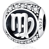 TINSLO Zodiac Sign Bead Birthday Charms 925 Sterling Silver Birthstone Charms Fits Women's Charm Bracelet & Necklace Bangle Gifts