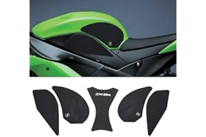 KATIE DEVI for Kawasaki Ninja ZX-6R / ZX-636 ZX6R ZX636 2007 2008 Motorcycle Accessories Side Fuel Tank pad Tank Pads Protector Stickers Decal Gas Knee Grip Traction Pad Tankpad (One Set) Black