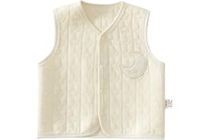 Yueary Newborn Baby Vest for Boys and Girls Sleeveless V-Neck Vests Kids' Button up Cardigan Warm and Insulated Tops