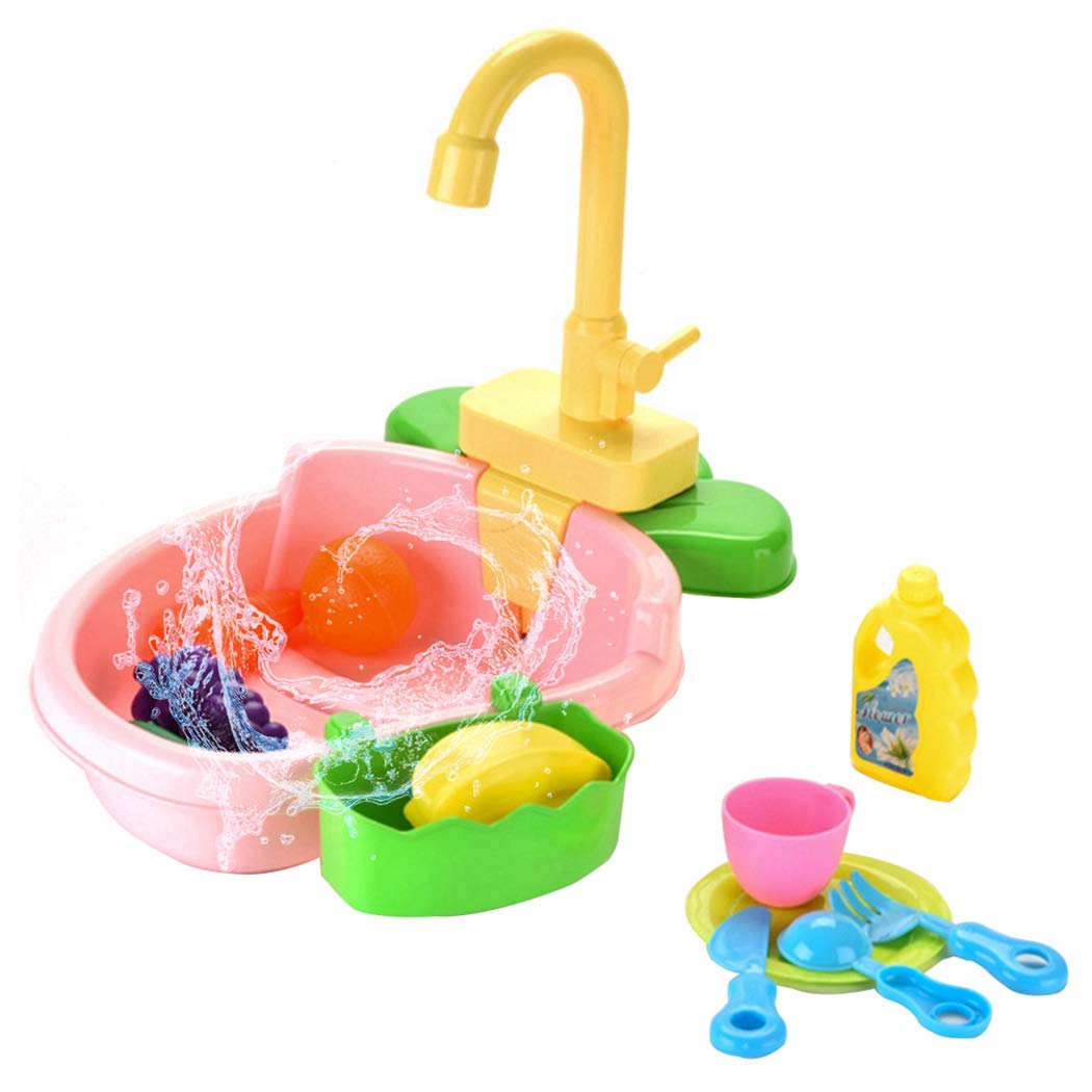 COSYOO Kids Dishwasher Playset Electric Fruit Toy Development Toy