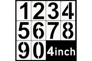 DZXCYZ DXCYZ 4 Inch Tall Number Stencils Kit 0-9 Address Number Stencil, 10PCS Reusable Plastic Painting Number Templates for Mailbox Signs, Door, Cars, Trucks, Home, Business, Window