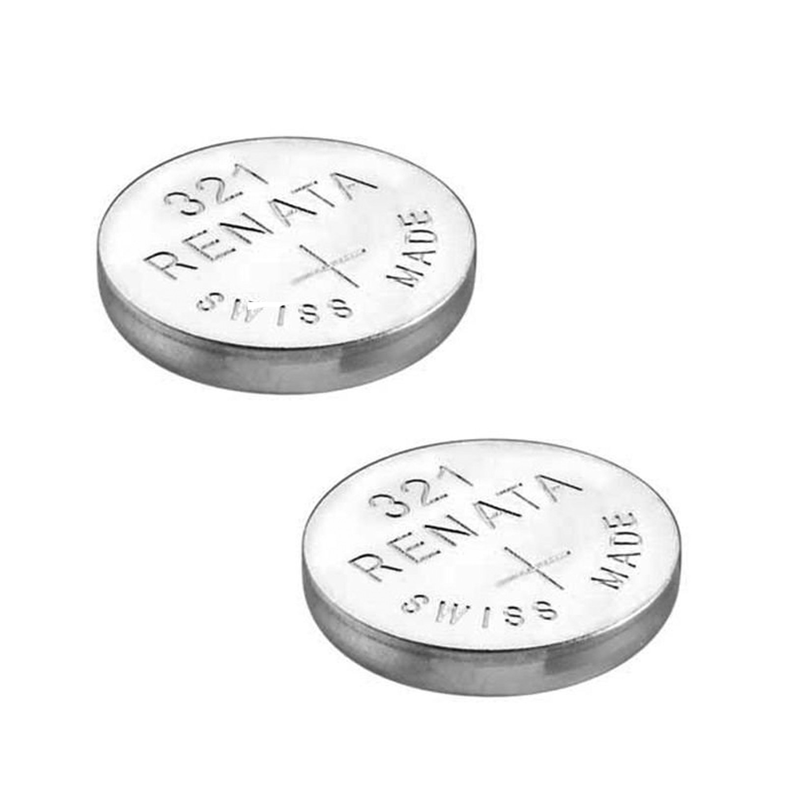 2 x Renata Wrist Watch battery - Swiss Made - Batteries Cells Silver Oxide 0% Mercury Free Button Cell 1.55v Renata Long Life Batteries (321 (SR616SW))