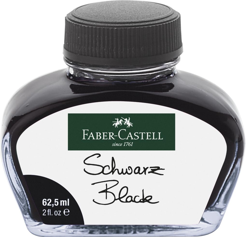 Faber-Castell 148700 Ink Glass for Writing Instruments with Converter, Brilliant Black, 62.5 mm, Pack of 1