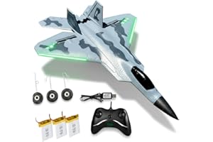 Akargol Rc Plane Jet Extra 3 Battery, Remote Control Airplane 2025 Christmast Gift- New Planes Model Led Light Aircraft Fighter Army Toy with Easy to Flying Toys for Boys and Girls