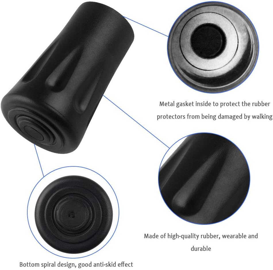 Yangfei 30 Pieces Walking Stick Rubber Tips, Trekking Pole Tip